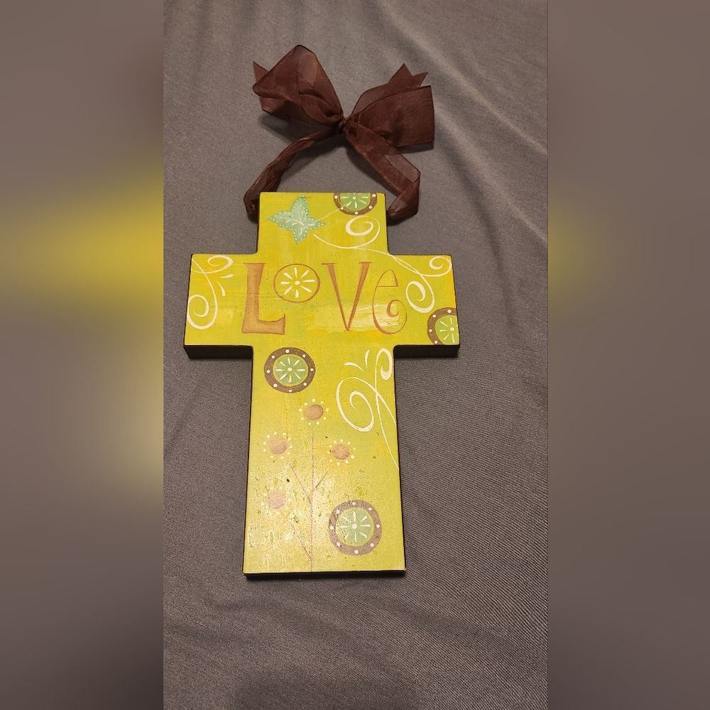 Deb Hrabik wooden cross 11.5"x8"